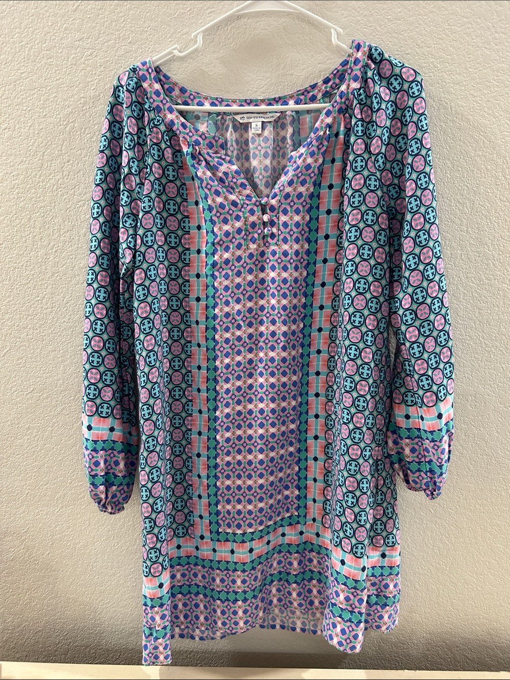 Southern Tide Ashlee Dress with Pattern Beachy Tropical